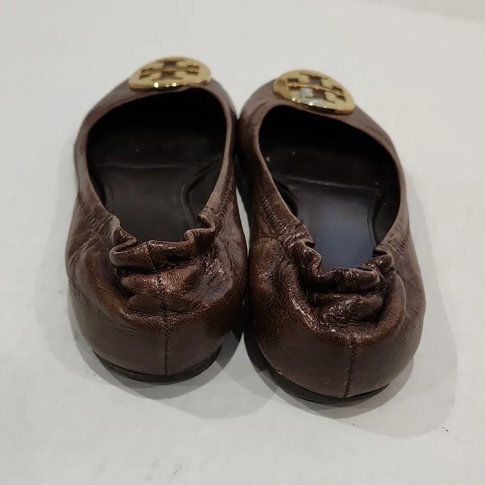 Tory Burch Flats With Gold Logo Size 7